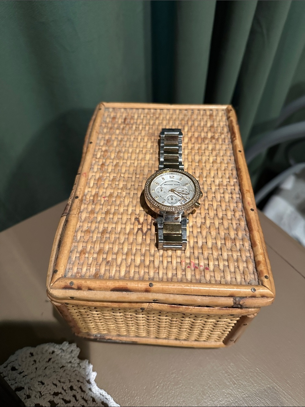 Michael Kors Two-Tone Gold and Silver Women's Watch with Crystal Bezel